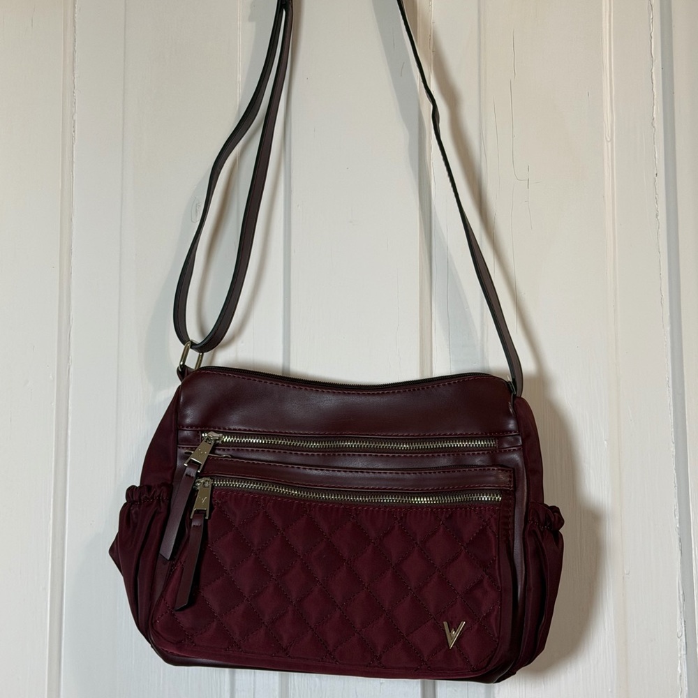 Vanessa Williams Quilted Burgundy Crossbody Bag shoulder bag small night out bag